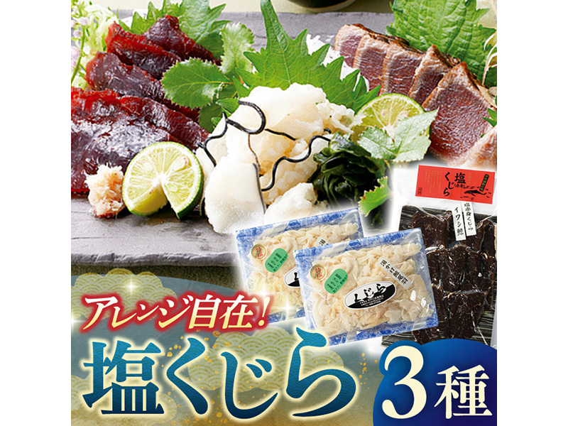【平戸伝統の美味】昔ながらの塩鯨 3種セット【平戸口吉善商店】