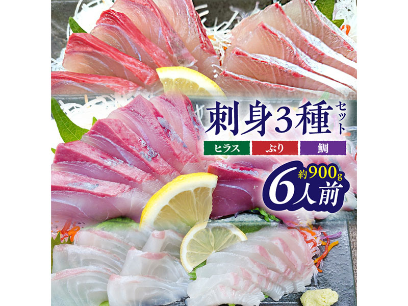 【 解凍するだけ 】平戸 の 新鮮 な 魚 刺身 6人前 約900g 詰め合わせ【百旬館】
