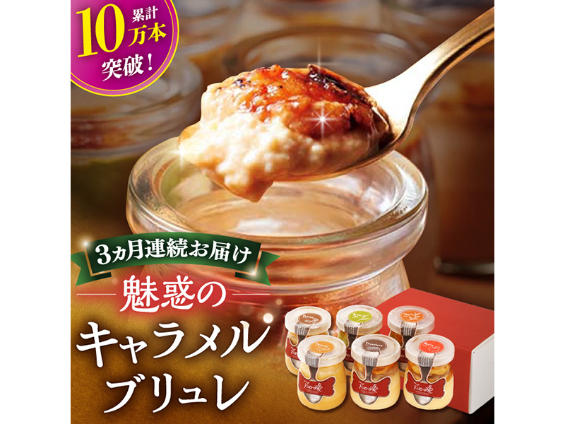 【全3回定期便】平戸ミルクのキャラメルブリュレ6種セット【心優 −Cotoyu Sweets−】