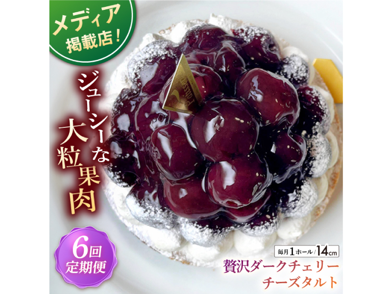 【全6回定期便】贅沢ダークチェリータルト(14cm)【心優 −Cotoyu Sweets−】
